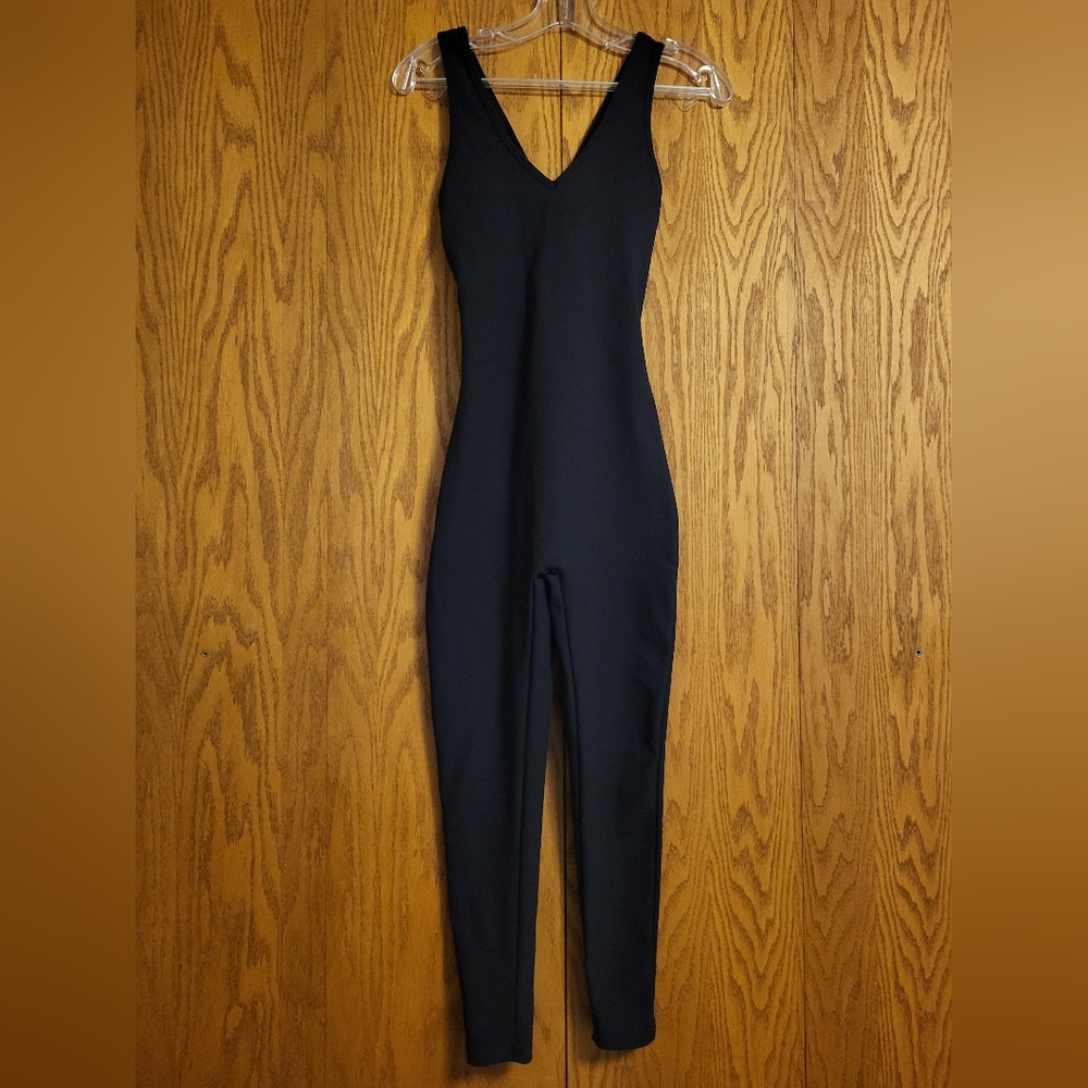 Kyodan Black Ribbed Jumpsuit Size Medium